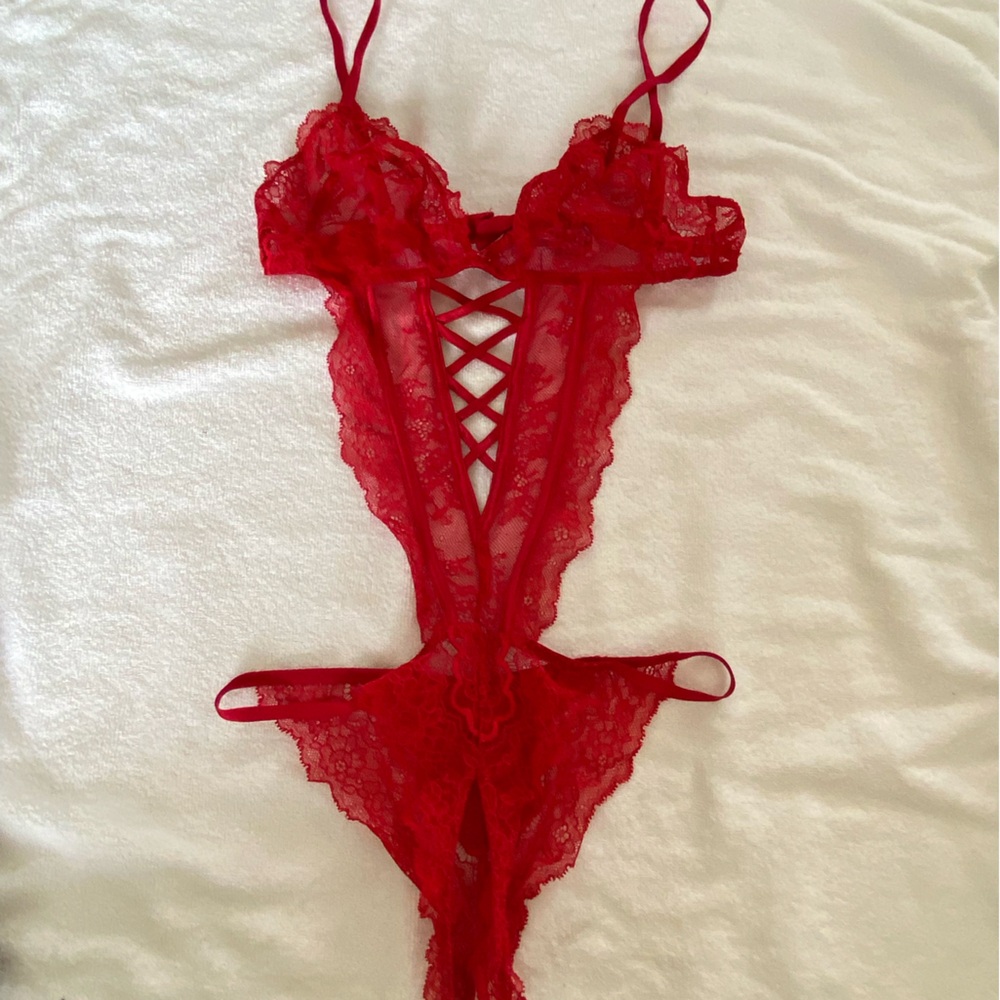 Victoria’s Secret Red Lace Teddy